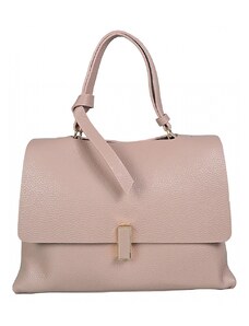 Luksuzna Talijanska torba od prave kože VERA ITALY "Bekrusia", boja puderasto ružičasta, 23x30cm