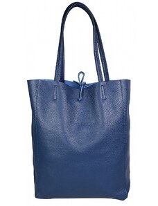 Luksuzna Talijanska torba od prave kože VERA ITALY "Djinsa", boja boja traperica, 37x36cm