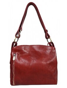 Luksuzna Talijanska torba od prave kože VERA ITALY "Rigela", boja crvena, 29x30cm