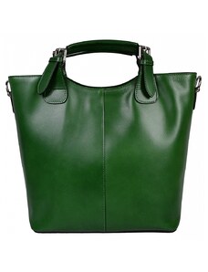 Luksuzna Talijanska torba od prave kože VERA ITALY "Perry", boja zelena, 29x38cm