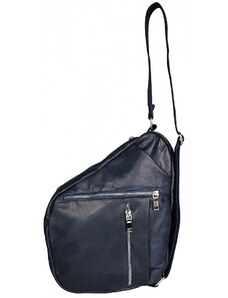 Luksuzna Talijanska torba od prave kože VERA ITALY "Ignat", boja tamnoplava, 33x26cm