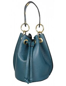 Luksuzna Talijanska torba od prave kože VERA ITALY "Oganda", boja tirkiz, 20x20cm