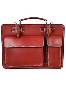 Luksuzna Talijanska torba od prave kože VERA ITALY "Noristo", boja crvena, 27x35cm