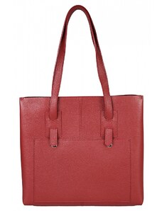 Luksuzna Talijanska torba od prave kože VERA ITALY "Belena", boja crvena, 33x38cm