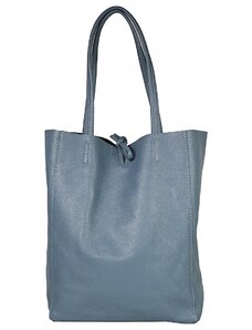Luksuzna Talijanska torba od prave kože VERA ITALY "Aspena", boja plava, 37x36cm