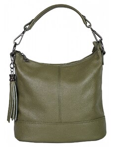 Luksuzna Talijanska torba od prave kože VERA ITALY "Filorga", boja tamno zeleno, 25x28cm