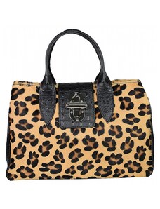 Luksuzna Talijanska torba od prave kože VERA ITALY "Lepi", boja životinjski print, 23x33cm
