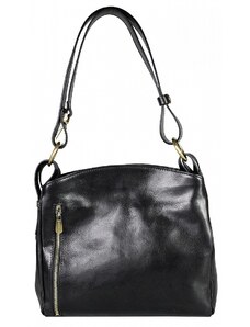 Luksuzna Talijanska torba od prave kože VERA ITALY "Razela", boja crna, 29x30cm