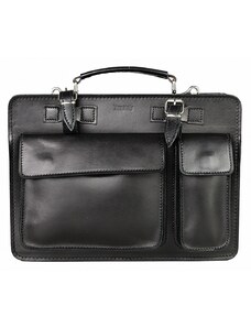 Luksuzna Talijanska torba od prave kože VERA ITALY "Koristo", boja crna, 27x35cm