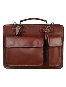 Luksuzna Talijanska torba od prave kože VERA ITALY "Joristo", boja čokolada, 27x35cm