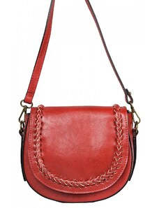 Luksuzna Talijanska torba od prave kože VERA ITALY "Tacky", boja crvena, 19x21cm