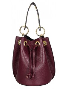 Luksuzna Talijanska torba od prave kože VERA ITALY "Vofa", boja tamnocrvena, 20x20cm