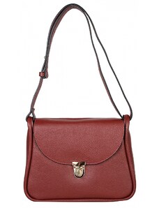 Luksuzna Talijanska torba od prave kože VERA ITALY "Andra", boja tamnocrvena, 21x27cm