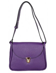 Luksuzna Talijanska torba od prave kože VERA ITALY "Koshuta", boja ljubičasta, 21x27cm