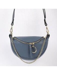 Luksuzna Talijanska torba od prave kože VERA ITALY "Jela", boja plava, 13x21cm