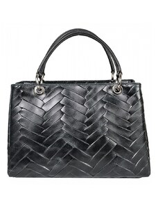 Luksuzna Talijanska torba od prave kože VERA ITALY "Bita", boja crna, 24x33cm