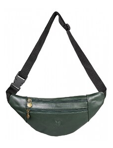 Luksuzna Talijanska torba od prave kože VERA ITALY "Adam", boja tamno zeleno, 14x30cm