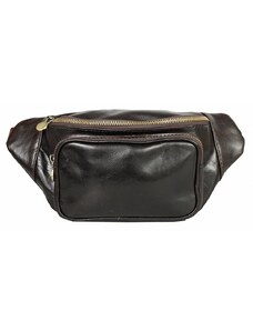 Luksuzna Talijanska torba od prave kože VERA ITALY "Diego", boja tamnosmeđa, 13x30cm