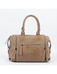 Luksuzna Talijanska torba od prave kože VERA ITALY "Vusa", boja taupe, 27x35cm
