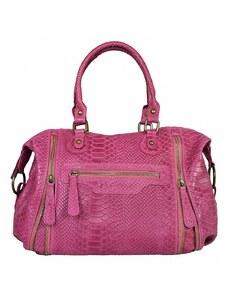 Luksuzna Talijanska torba od prave kože VERA ITALY "Susa", boja fuksija, 27x35cm