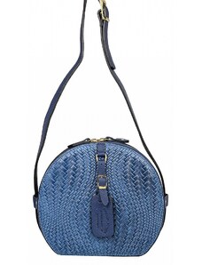 Luksuzna Talijanska torba od prave kože VERA ITALY "Varleti", boja boja traperica, 21x23cm