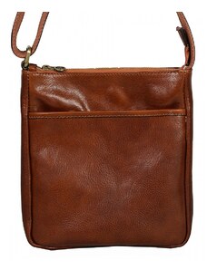 Luksuzna Talijanska torba od prave kože VERA ITALY "Adat", boja konjak, 24x22cm