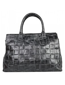 Luksuzna Talijanska torba od prave kože VERA ITALY "Verhala", boja crna, 28x39cm