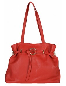 Luksuzna Talijanska torba od prave kože VERA ITALY "Drangea", boja crvena, 29x36cm