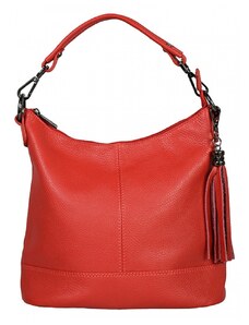 Luksuzna Talijanska torba od prave kože VERA ITALY "Lobelia", boja crvena, 25x28cm