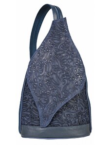 Luksuzna Talijanska torba od prave kože VERA ITALY "Masaza", boja tamnoplava, 30x22cm