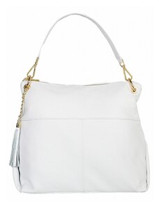 Luksuzna Talijanska torba od prave kože VERA ITALY "Monarda", boja bijela, 30x34cm
