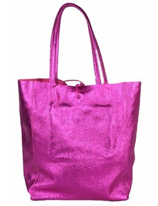 Luksuzna Talijanska torba od prave kože VERA ITALY "Skarlet", boja fuksija, 37x36cm