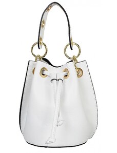 Luksuzna Talijanska torba od prave kože VERA ITALY "Lora", boja bijela, 20x20cm