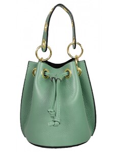 Luksuzna Talijanska torba od prave kože VERA ITALY "Mentosa", boja metvica, 20x20cm