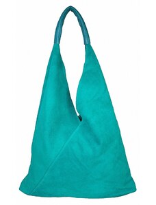 Luksuzna Talijanska torba od prave kože VERA ITALY "Flavia", boja tirkiz, 35x45cm