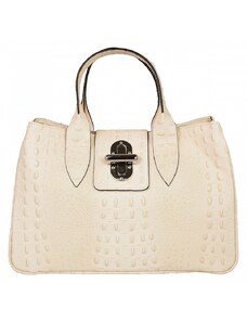 Luksuzna Talijanska torba od prave kože VERA ITALY "Abrama", boja bež, 24,5x33cm