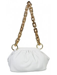 Luksuzna Talijanska torba od prave kože VERA ITALY "Solada", boja bijela, 18x25cm