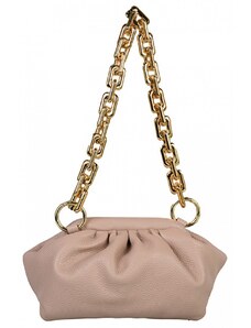 Luksuzna Talijanska torba od prave kože VERA ITALY "May", boja puderasto ružičasta, 18x25cm