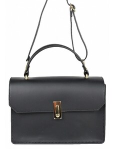 Luksuzna Talijanska torba od prave kože VERA ITALY "Alexa", boja crna, 17x25cm