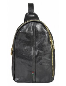 Luksuzna Talijanska torba od prave kože VERA ITALY "Santiago", boja crna, 28x19cm