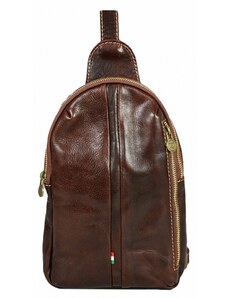 Luksuzna Talijanska torba od prave kože VERA ITALY "Henry", boja čokolada, 28x19cm