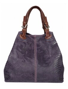 Luksuzna Talijanska torba od prave kože VERA ITALY "Omana", boja ljubičasta, 29x35cm