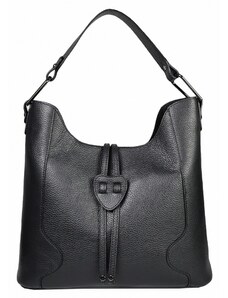 Luksuzna Talijanska torba od prave kože VERA ITALY "Demena", boja crna, 27x34cm