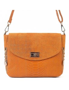 Luksuzna Talijanska torba od prave kože VERA ITALY "Paty", boja narančasta, 20x25cm