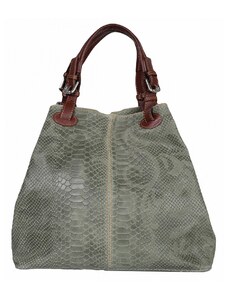 Luksuzna Talijanska torba od prave kože VERA ITALY "Dika", boja metvica, 29x35cm
