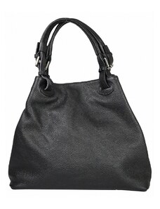 Luksuzna Talijanska torba od prave kože VERA ITALY "Lafolia", boja crna, 29x35cm