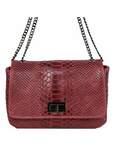 Luksuzna Talijanska torba od prave kože VERA ITALY "Cirila", boja tamnocrvena, 16x21cm