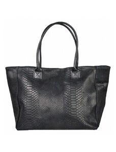 Luksuzna Talijanska torba od prave kože VERA ITALY "Boseka", boja crna, 28x47cm