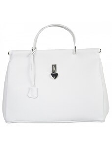 Luksuzna Talijanska torba od prave kože VERA ITALY "Noley", boja bijela, 30x35cm