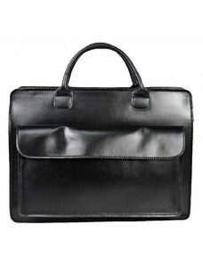 Luksuzna Talijanska torba od prave kože VERA ITALY "Venelin", boja crna, 30.5x40cm
